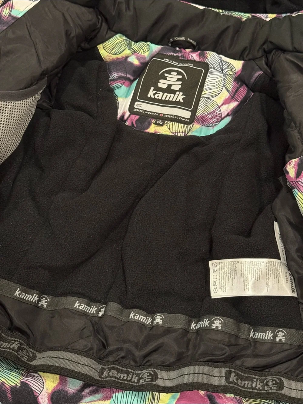 Kamik Kids Floral Hooded Winter Jacket